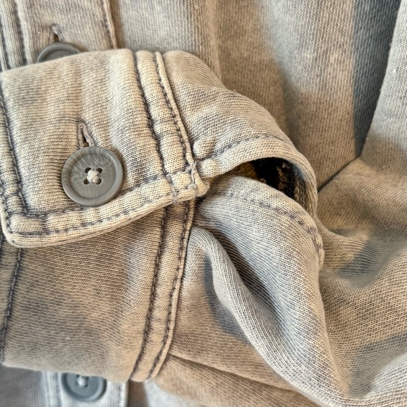 Aerie Light Heathered Blue Oversized Lumberjane Fleece - Picture 4 of 6